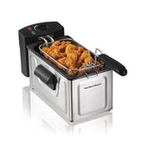 Hamilton Beach Countertop 8-Cup Deep Fryer Black/Stainless Steel